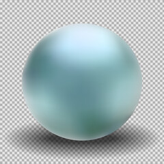 Turquoise sea pearl on a transparent background. Isolated vector object. EPS 10