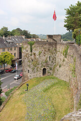 public gardens and ramparts in saint-lô in normandy (france)