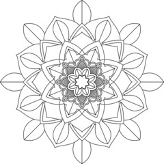 Easy Mandala coloring book simple and basic for beginners, seniors and children. Set of Mehndi flower pattern for Henna drawing and tattoo. Decoration in ethnic oriental, Indian style.
