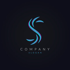 Obraz premium Abstract Creative S letter Minimalist logo icon template vector.