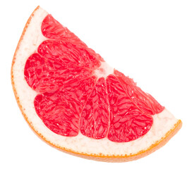 sliced grapefruit isolated on white background. top view. clipping path