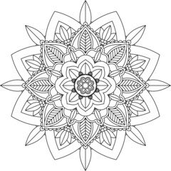 Easy Mandala coloring book simple and basic for beginners, seniors and children. Set of Mehndi flower pattern for Henna drawing and tattoo. Decoration in ethnic oriental, Indian style.