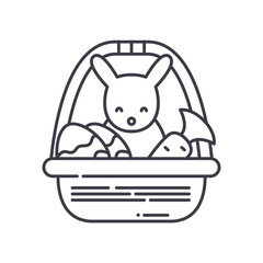 Easter icon, linear isolated illustration, thin line vector, web design sign, outline concept symbol with editable stroke on white background.