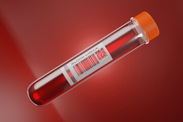 Blood check Test tube 3D Illustration