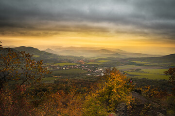 autumn sunset over the mountains