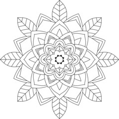 Easy Mandala coloring book simple and basic for beginners, seniors and children. Set of Mehndi flower pattern for Henna drawing and tattoo. Decoration in ethnic oriental, Indian style.