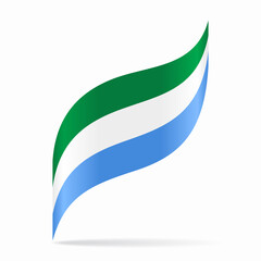 Sierra Leone flag wavy abstract background. Vector illustration.