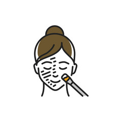 Peeling face color line icon. Pictogram for web page, mobile app, promo.