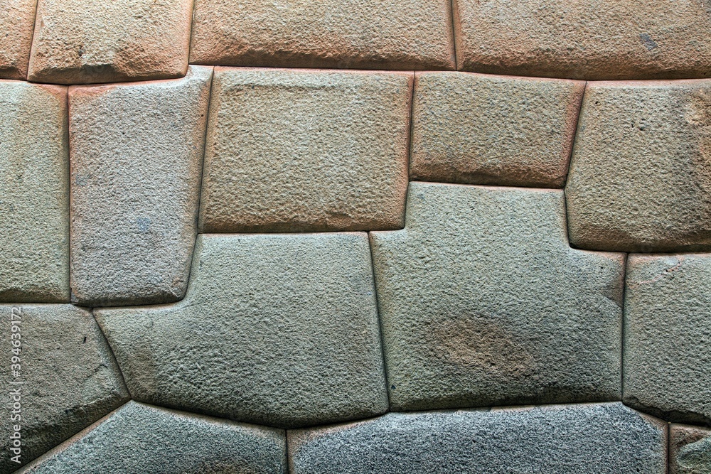 Wall mural Detail of stone wall in Cusco or Cuzco town