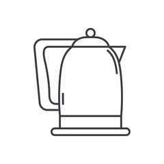 Electric kettle concept icon, linear isolated illustration, thin line vector, web design sign, outline concept symbol with editable stroke on white background.