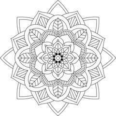 Easy Mandala coloring book simple and basic for beginners, seniors and children. Set of Mehndi flower pattern for Henna drawing and tattoo. Decoration in ethnic oriental, Indian style.