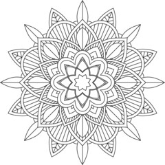 Easy Mandala coloring book simple and basic for beginners, seniors and children. Set of Mehndi flower pattern for Henna drawing and tattoo. Decoration in ethnic oriental, Indian style.