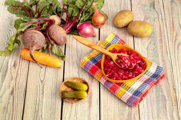 The salad of beetroot close-up