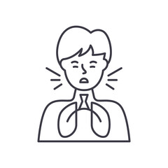 Dyspnea icon, linear isolated illustration, thin line vector, web design sign, outline concept symbol with editable stroke on white background.