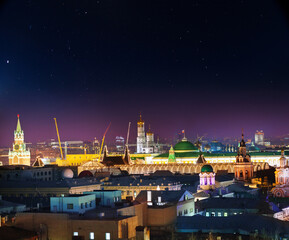Fototapeta na wymiar Beautiful night view of the illuminated Red Square, Moscow