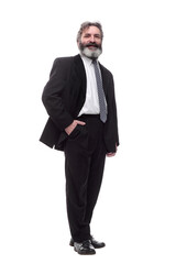 successful bearded man in a business suit. isolated on a white