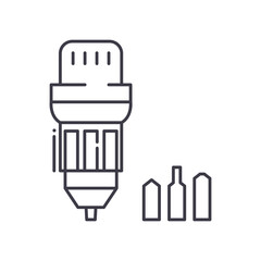 Electrci srewdriver icon, linear isolated illustration, thin line vector, web design sign, outline concept symbol with editable stroke on white background.