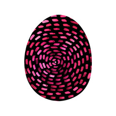 Isolated watercolor illustration of black egg with pink brushstrokes. Drawn template to Easter Day greeting card. Good for wrapping paper, design print, party invitation, poster.