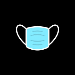Surgical mask flat icon. Vector