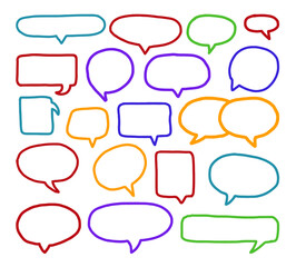 Obraz premium set of speech bubbles, hand drawn, vector.