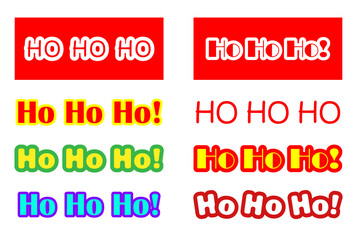 Vector set of words ho ho ho different design for christmas decoration