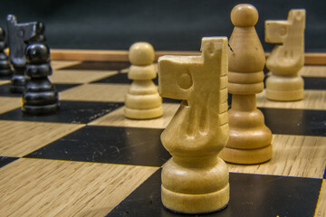 Close up of chess and the different pieces