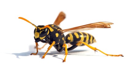 wasp or German yellowjacket isolated on white background