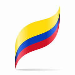 Colombian flag wavy abstract background. Vector illustration.