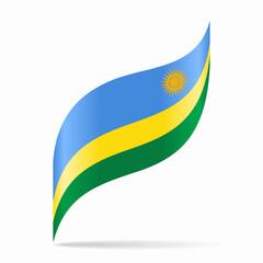 Rwandan flag wavy abstract background. Vector illustration.