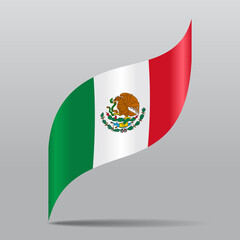 Obraz premium Mexican flag wavy abstract background. Vector illustration.