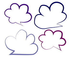 Comic bubbles collection on white background. Sketch. Vector illustration.