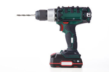 Cordless screwdriver isolated on a white background