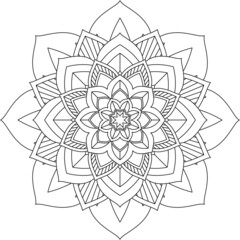 Easy Mandala coloring book simple and basic for beginners, seniors and children. Set of Mehndi flower pattern for Henna drawing and tattoo. Decoration in ethnic oriental, Indian style.