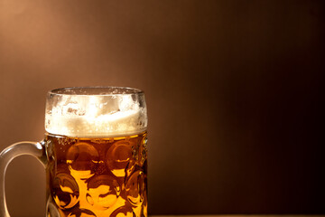 beer mug on brown background