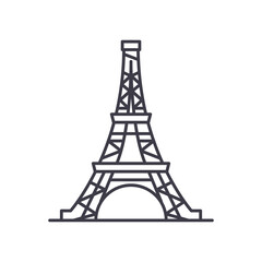 Eiffel tower icon, linear isolated illustration, thin line vector, web design sign, outline concept symbol with editable stroke on white background.