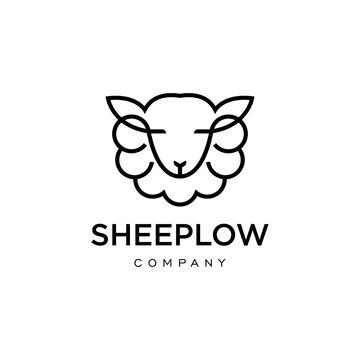 sheeplow company logo design vector template line art symbol modern minimalist 