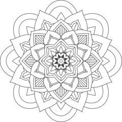 Easy Mandala coloring book simple and basic for beginners, seniors and children. Set of Mehndi flower pattern for Henna drawing and tattoo. Decoration in ethnic oriental, Indian style.