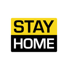 Stay home sticker logo icon sign Safety symbol emblem car glass door Pandemic protection Hand drawn lettering about coronavirus Covid-19 Fashion print for clothes apparel card banner poster flyer