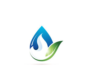 Natural water and fire logo design template