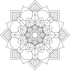 Easy Mandala coloring book simple and basic for beginners, seniors and children. Set of Mehndi flower pattern for Henna drawing and tattoo. Decoration in ethnic oriental, Indian style.