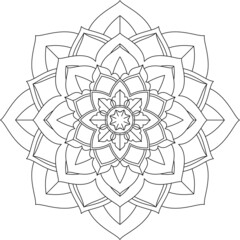 Easy Mandala coloring book simple and basic for beginners, seniors and children. Set of Mehndi flower pattern for Henna drawing and tattoo. Decoration in ethnic oriental, Indian style.