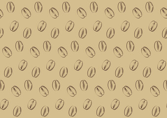 illustration pattern with coffee beans