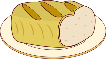 Bread. Sliced ​​bread. Loaf of bread.