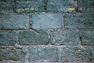 brick wall of gray-blue hue