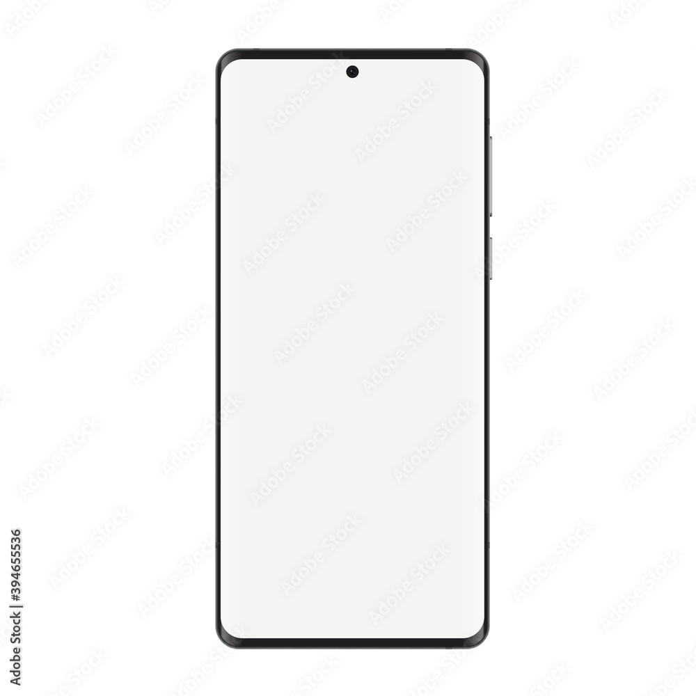 Aufkleber smartphone realistic mockup vector illustration. modern outline wireframe smart phone device, trendy