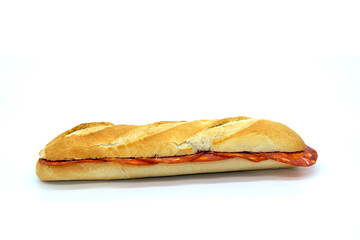 Chorizo sandwich on spanish baguette