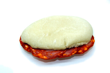 Chorizo sandwich on spanish bread mollete