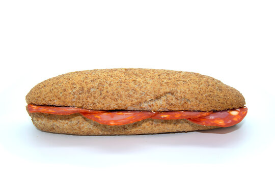 Chorizo sandwich on spanish wholemeal bread mollete