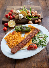 Traditional Delicious Turkish foods; Adana kebab