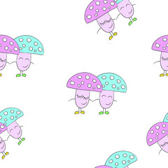 pattern with mushrooms